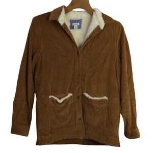 L.L Bean Womens Comfort Corduroy Jacket Long Sleeves Saddle Brown Size XS